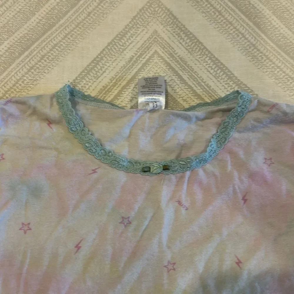 Esme Girls Light Tie Dye Lightning Bolt & Star Long Sleeve Pajama Set - Size 12
